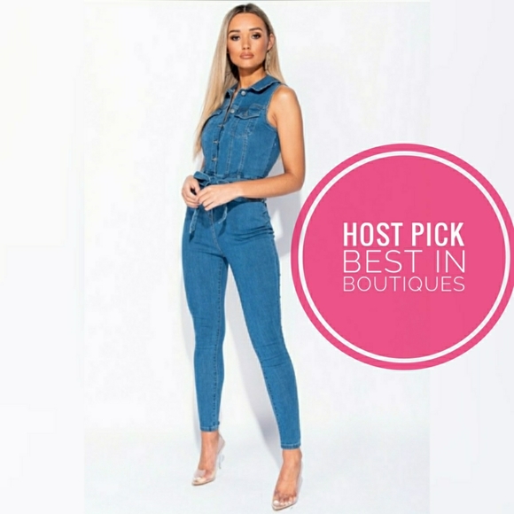 Gurlfire Pants - ONE LEFT ❤Do It In Denim Button Up Jumpsuit